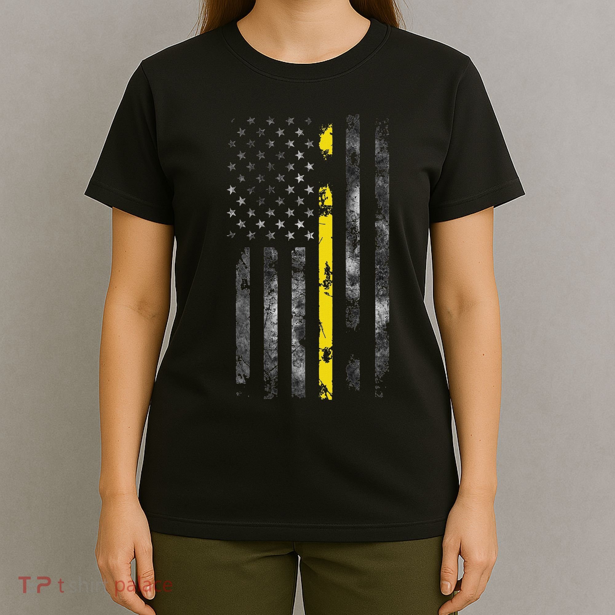 911 Dispatcher With The American Flag On The Back T-Shirt