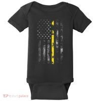 911 Dispatcher With The American Flag On The Back Baby Bodysuit thumb 0
