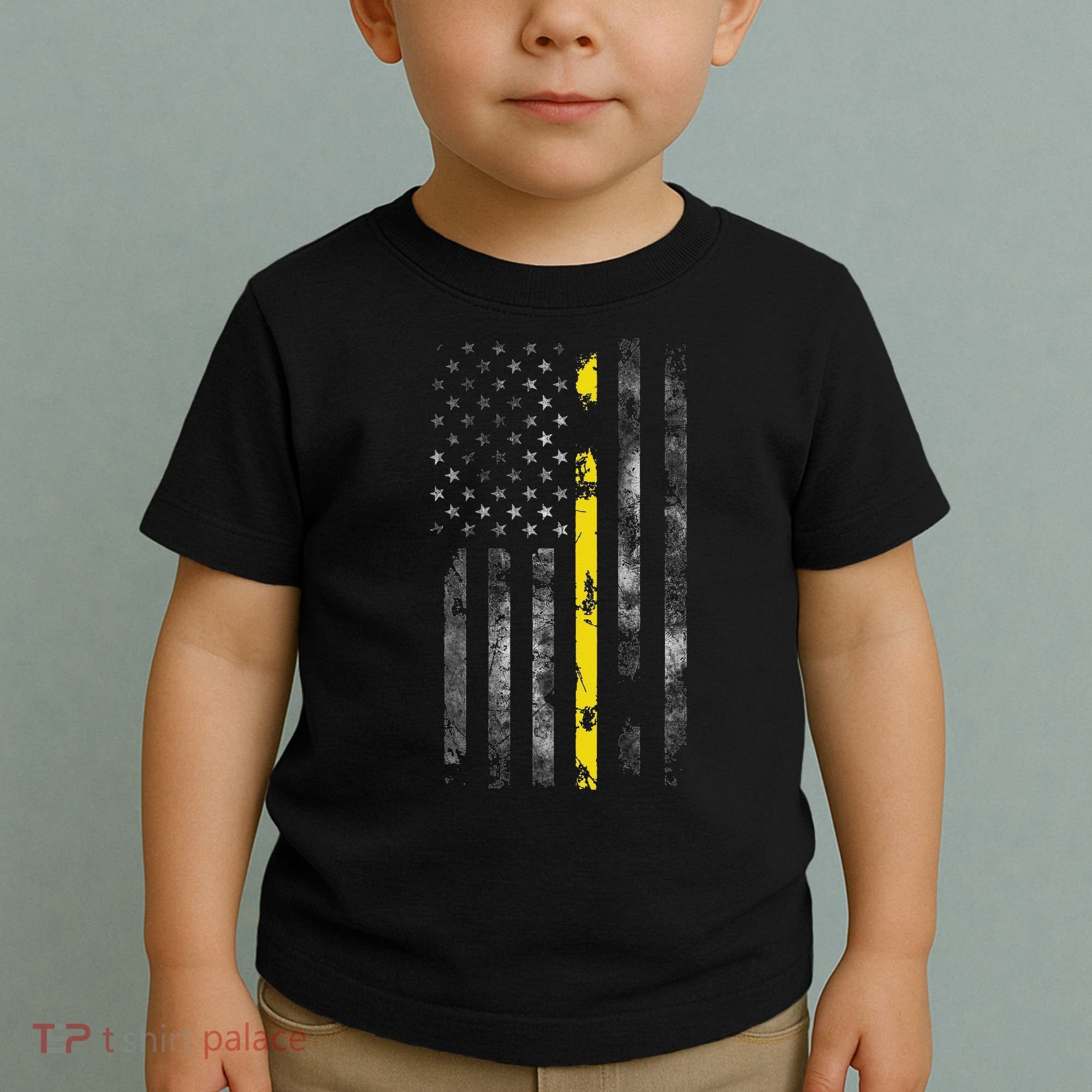 911 Dispatcher With The American Flag On The Back Toddler T-Shirt