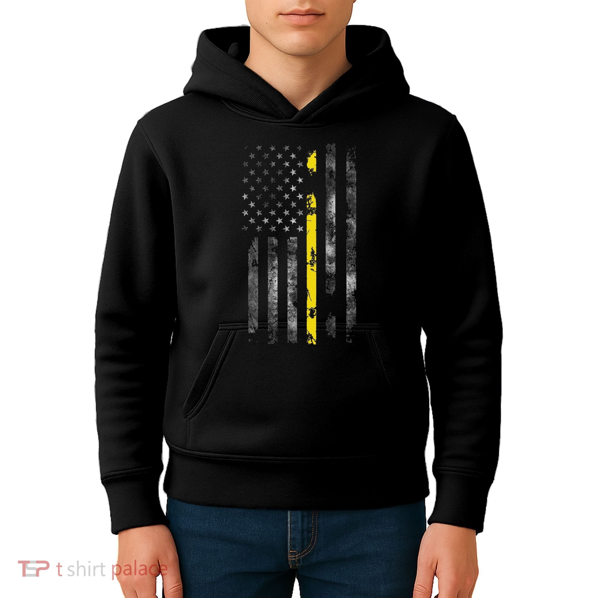911 Dispatcher With The American Flag On The Back Kids Hoodie