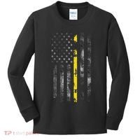 911 Dispatcher With The American Flag On The Back Kids Long Sleeve Shirt thumb 0