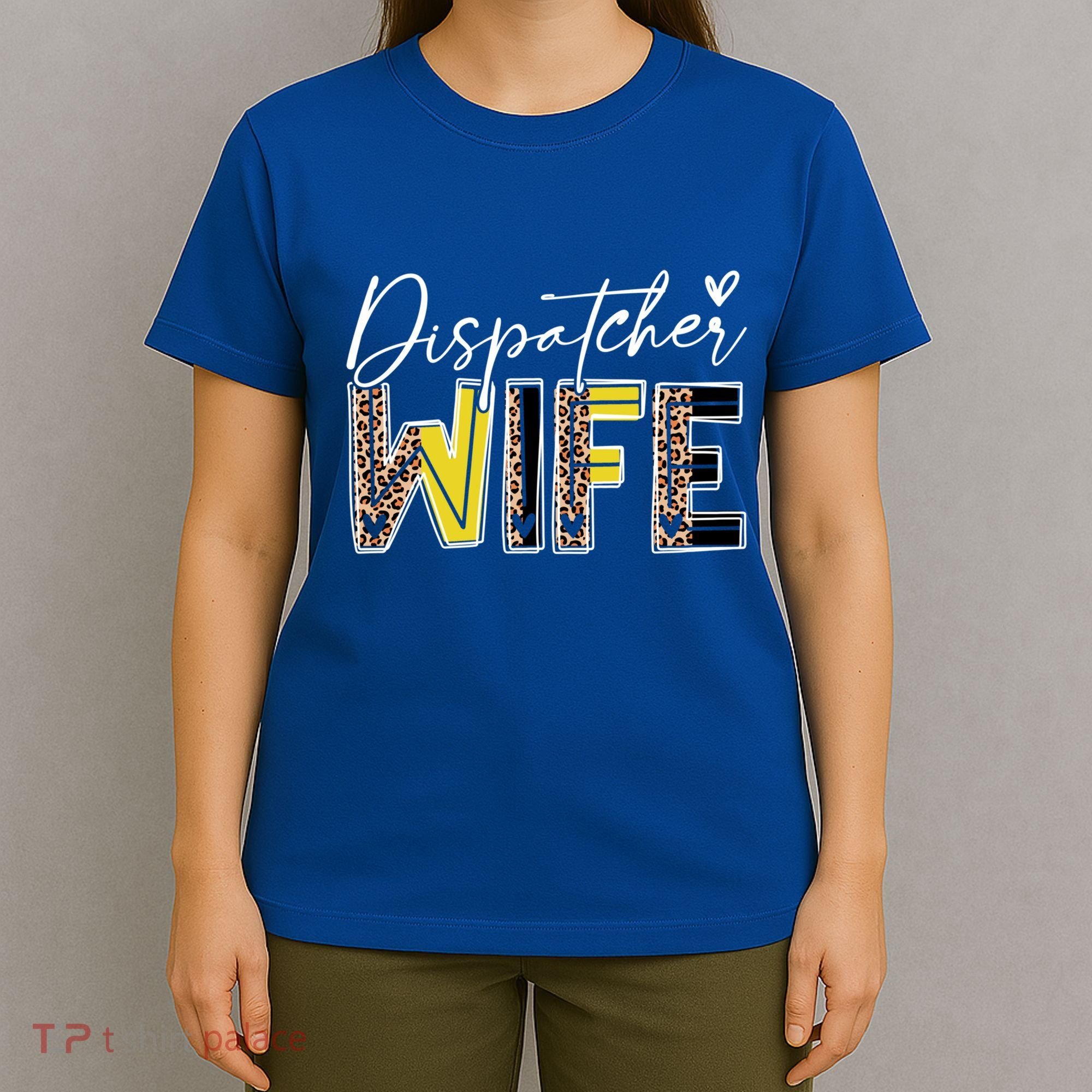 911 Dispatcher Wife American Flag Proud Dispatcher Wife Cute Gift T-Shirt