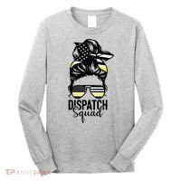 911 Dispatcher Week Dispatch Squad American Flag Messy Bun Long Sleeve Shirt thumb 0