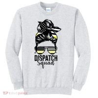 911 Dispatcher Week Dispatch Squad American Flag Messy Bun Sweatshirt thumb 0