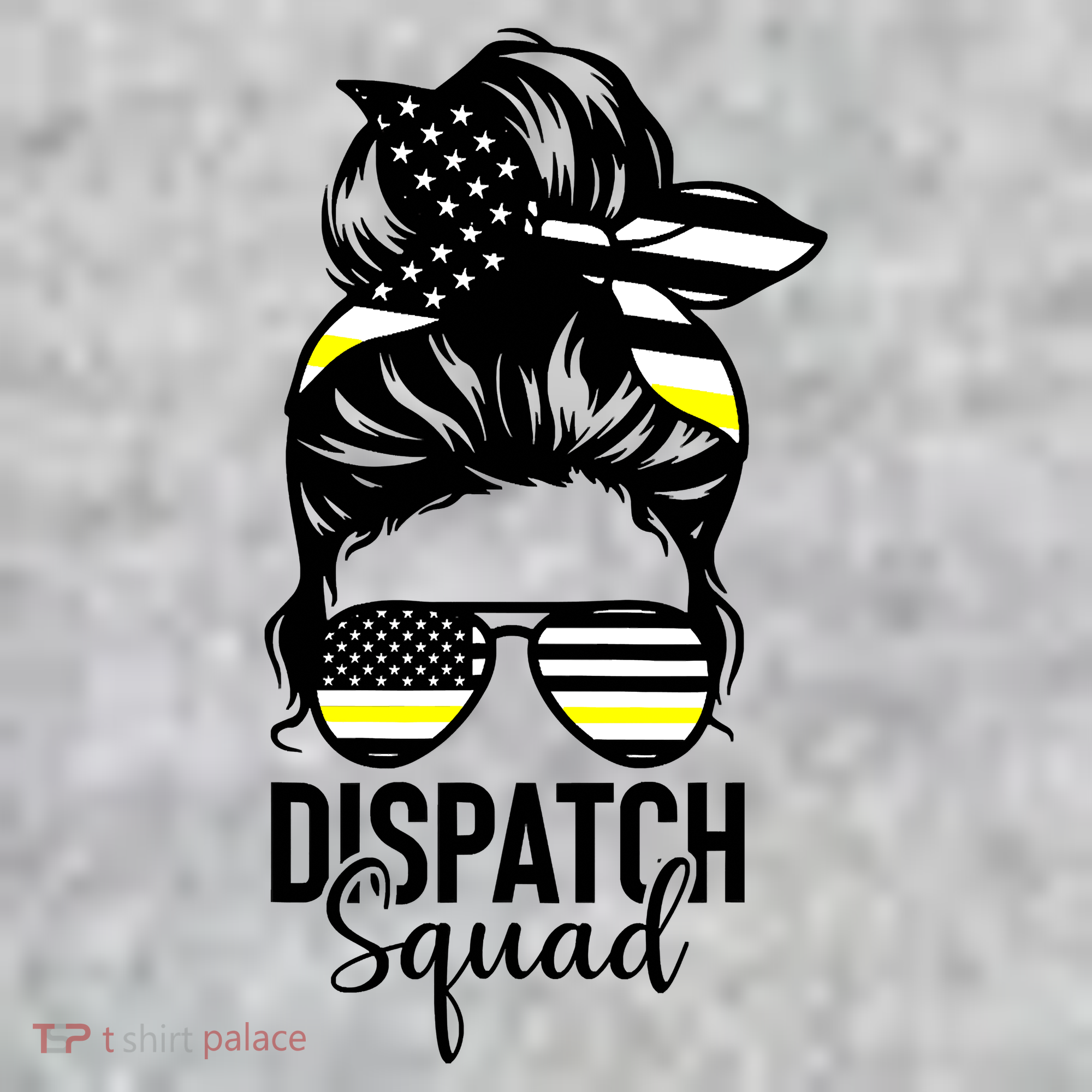 911 Dispatcher Week Dispatch Squad American Flag Messy Bun Toddler T-Shirt
