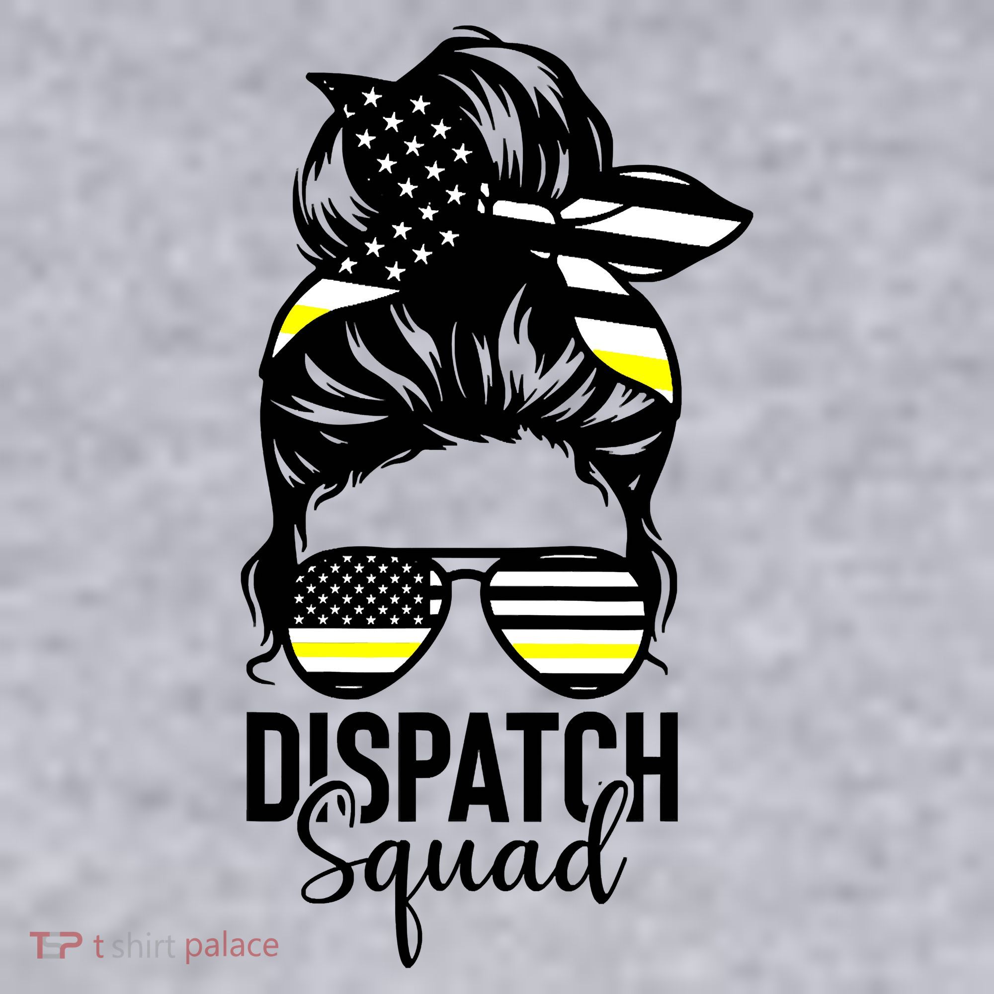911 Dispatcher Week Dispatch Squad American Flag Messy Bun Women's Sweatshirt