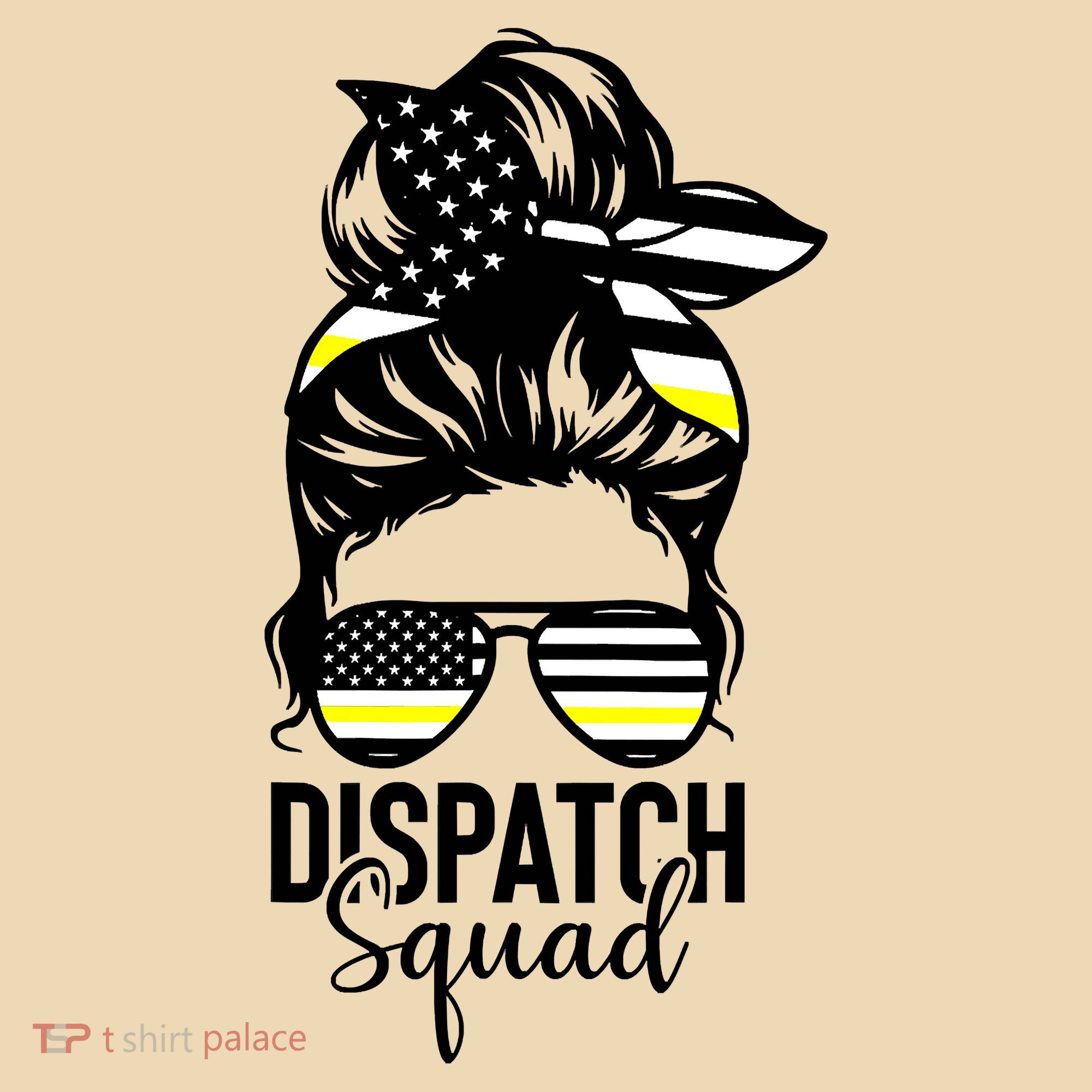 911 Dispatcher Week Dispatch Squad American Flag Messy Bun Tote Bag