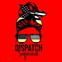 911 Dispatcher Week Dispatch Squad American Flag Messy Bun Santa Hat thumb 1