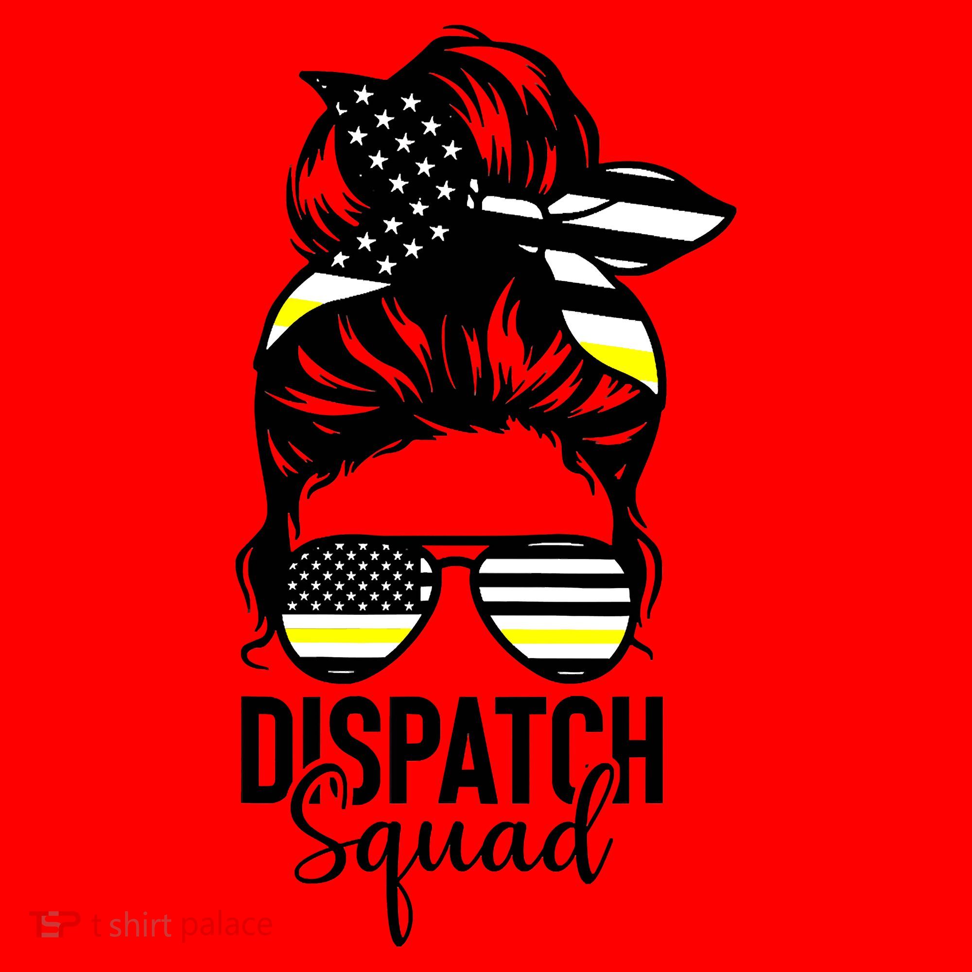 911 Dispatcher Week Dispatch Squad American Flag Messy Bun Santa Hat