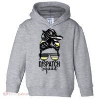 911 Dispatcher Week Dispatch Squad American Flag Messy Bun Toddler Hoodie thumb 0