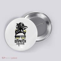911 Dispatcher Week Dispatch Squad American Flag Messy Bun Button thumb 0