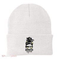 911 Dispatcher Week Dispatch Squad American Flag Messy Bun Beanie thumb 0