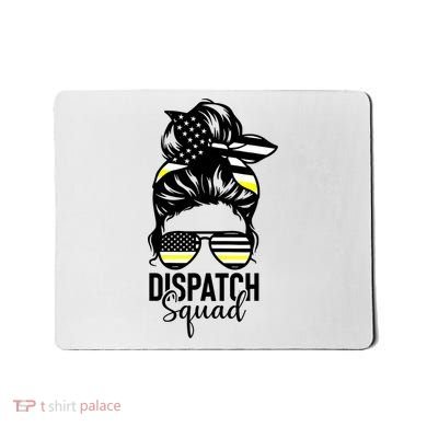 911 Dispatcher Week Dispatch Squad American Flag Messy Bun Mousepad
