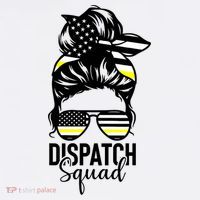 911 Dispatcher Week Dispatch Squad American Flag Messy Bun Women's Tank Top thumb 5