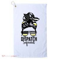 911 Dispatcher Week Dispatch Squad American Flag Messy Bun Golf Towel thumb 0