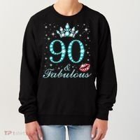 90 & Fabulous 90 Years Old Queen'S Birthday Cute Women's Sweatshirt thumb 0