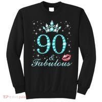 90 & Fabulous 90 Years Old Queen'S Birthday Cute Sweatshirt thumb 0