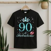 90 & Fabulous 90 Years Old Queen'S Birthday Cute T-Shirt thumb 2