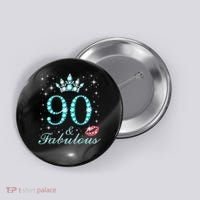 90 & Fabulous 90 Years Old Queen'S Birthday Cute Button thumb 0