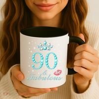 90 & Fabulous 90 Years Old Queen'S Birthday Cute Coffee Mug thumb 3