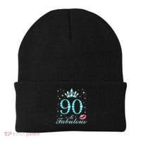 90 & Fabulous 90 Years Old Queen'S Birthday Cute Beanie thumb 0