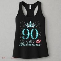 90 & Fabulous 90 Years Old Queen'S Birthday Cute Women's Tank Top thumb 3