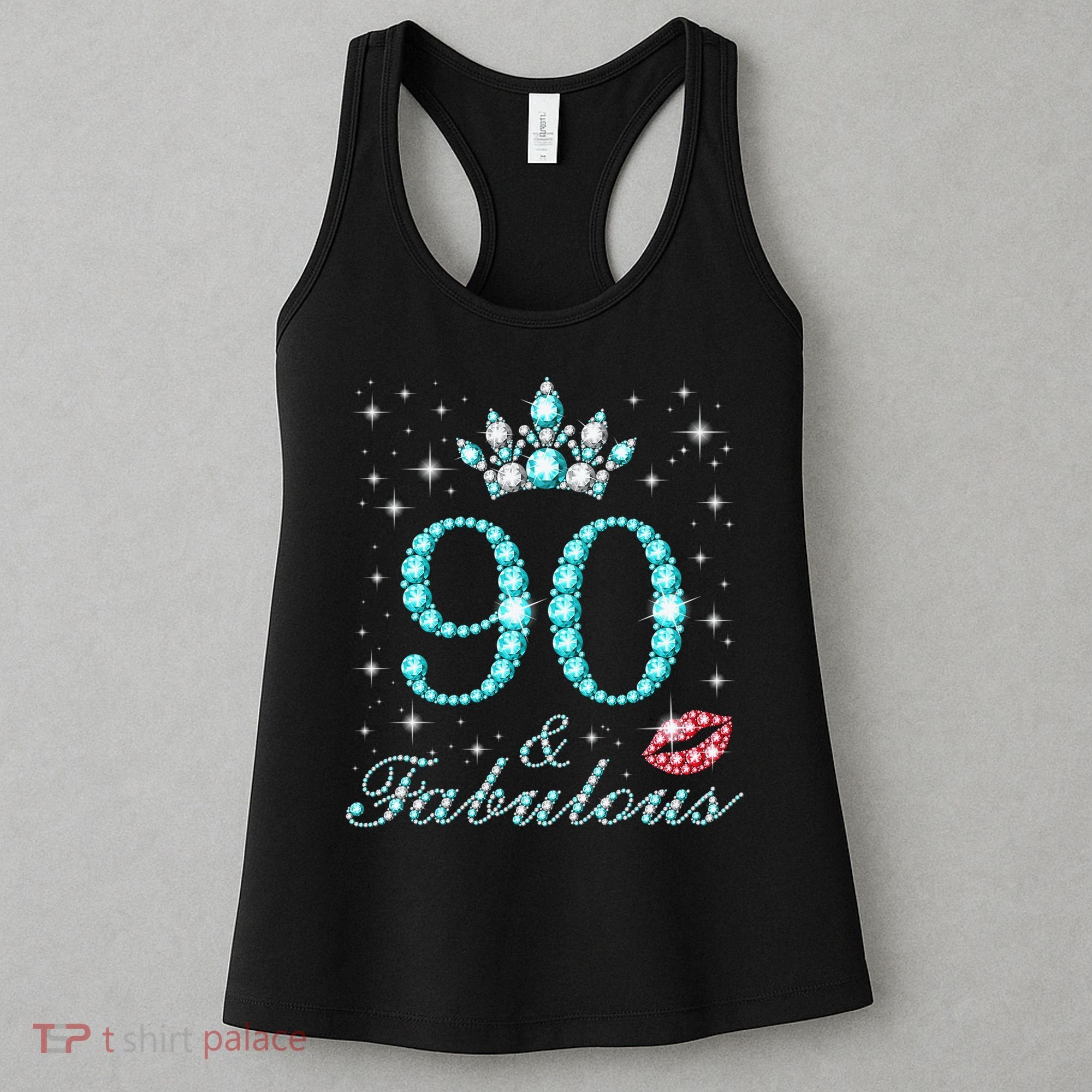 90 & Fabulous 90 Years Old Queen'S Birthday Cute Women's Tank Top