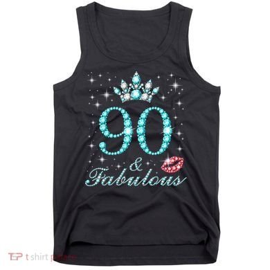 90 & Fabulous 90 Years Old Queen'S Birthday Cute Tank Top