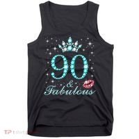 90 & Fabulous 90 Years Old Queen'S Birthday Cute Tank Top thumb 0