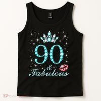 90 & Fabulous 90 Years Old Queen'S Birthday Cute Tank Top thumb 2