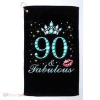 90 & Fabulous 90 Years Old Queen'S Birthday Cute Golf Towel thumb 0