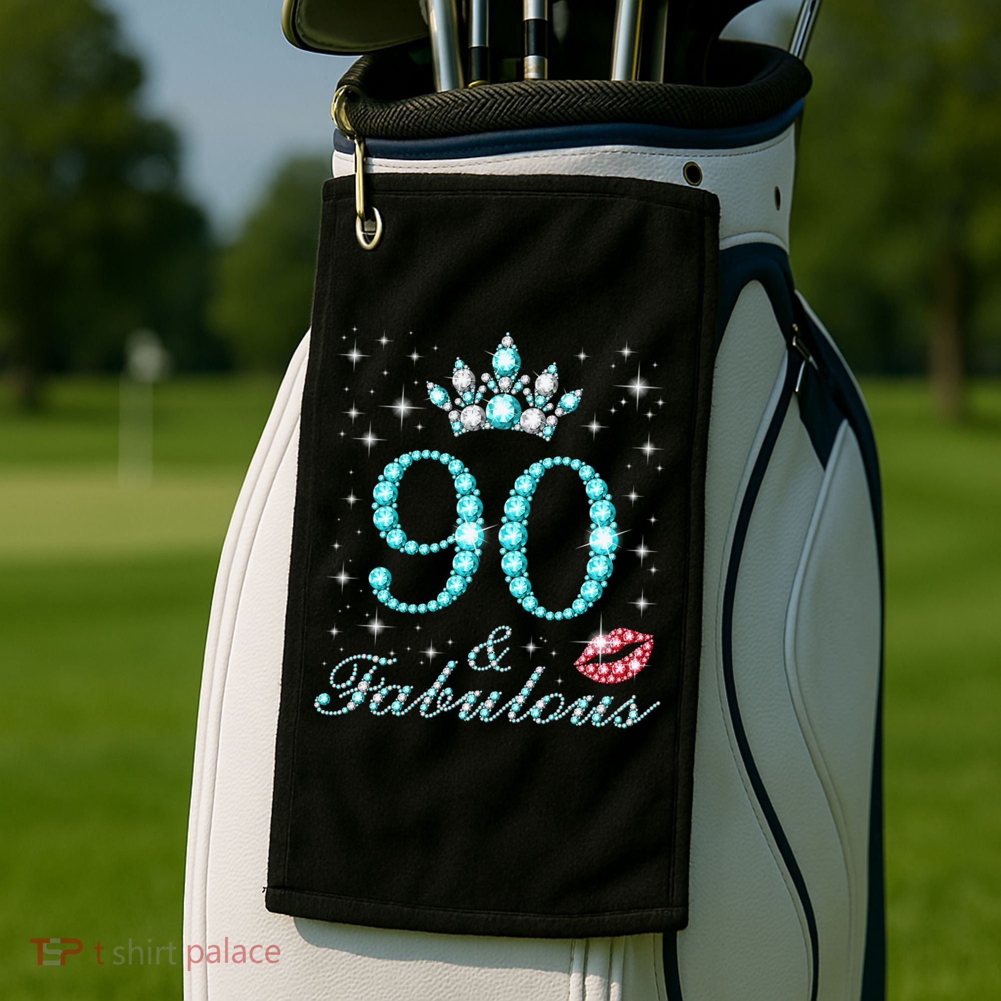 90 & Fabulous 90 Years Old Queen'S Birthday Cute Golf Towel
