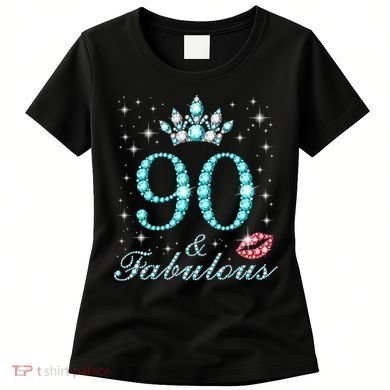 90 & Fabulous 90 Years Old Queen'S Birthday Cute Women's T-Shirt