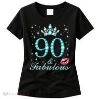 90 & Fabulous 90 Years Old Queen'S Birthday Cute Women's T-Shirt thumb 0