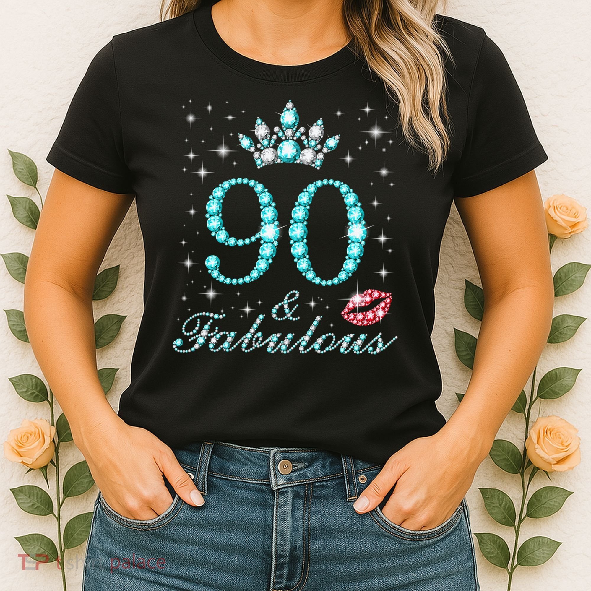 90 & Fabulous 90 Years Old Queen'S Birthday Cute Women's T-Shirt