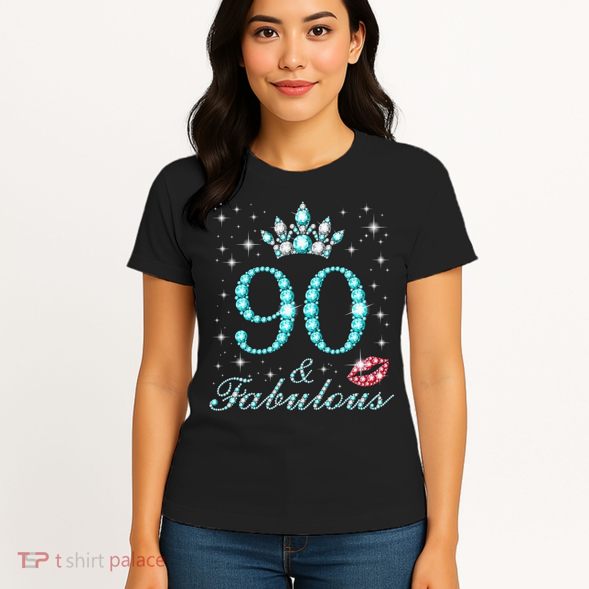 90 & Fabulous 90 Years Old Queen'S Birthday Cute Women's T-Shirt