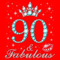 90 & Fabulous 90 Years Old Queen'S Birthday Cute Santa Hat thumb 1