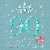 90 & Fabulous 90 Years Old Queen'S Birthday Cute Sueded Cloud Jersey T-Shirt thumb 2