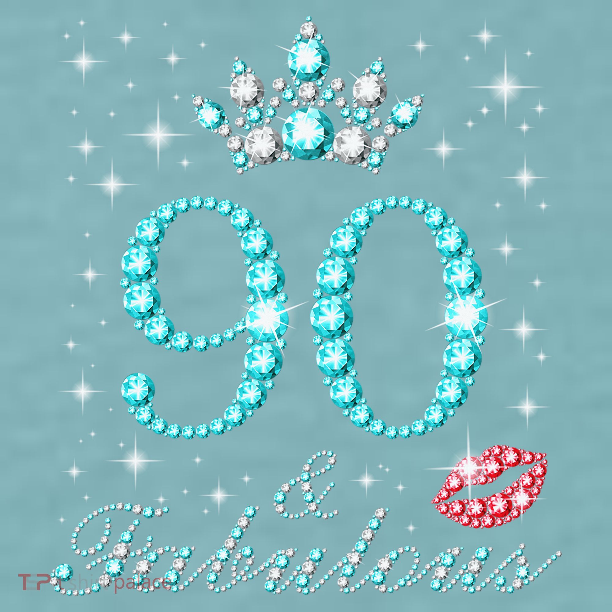 90 & Fabulous 90 Years Old Queen'S Birthday Cute Sueded Cloud Jersey T-Shirt