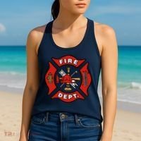 9/11 Fire Department Pocket Logo FDNY 20TH Anniversary Back & Front Women's Tank Top thumb 2
