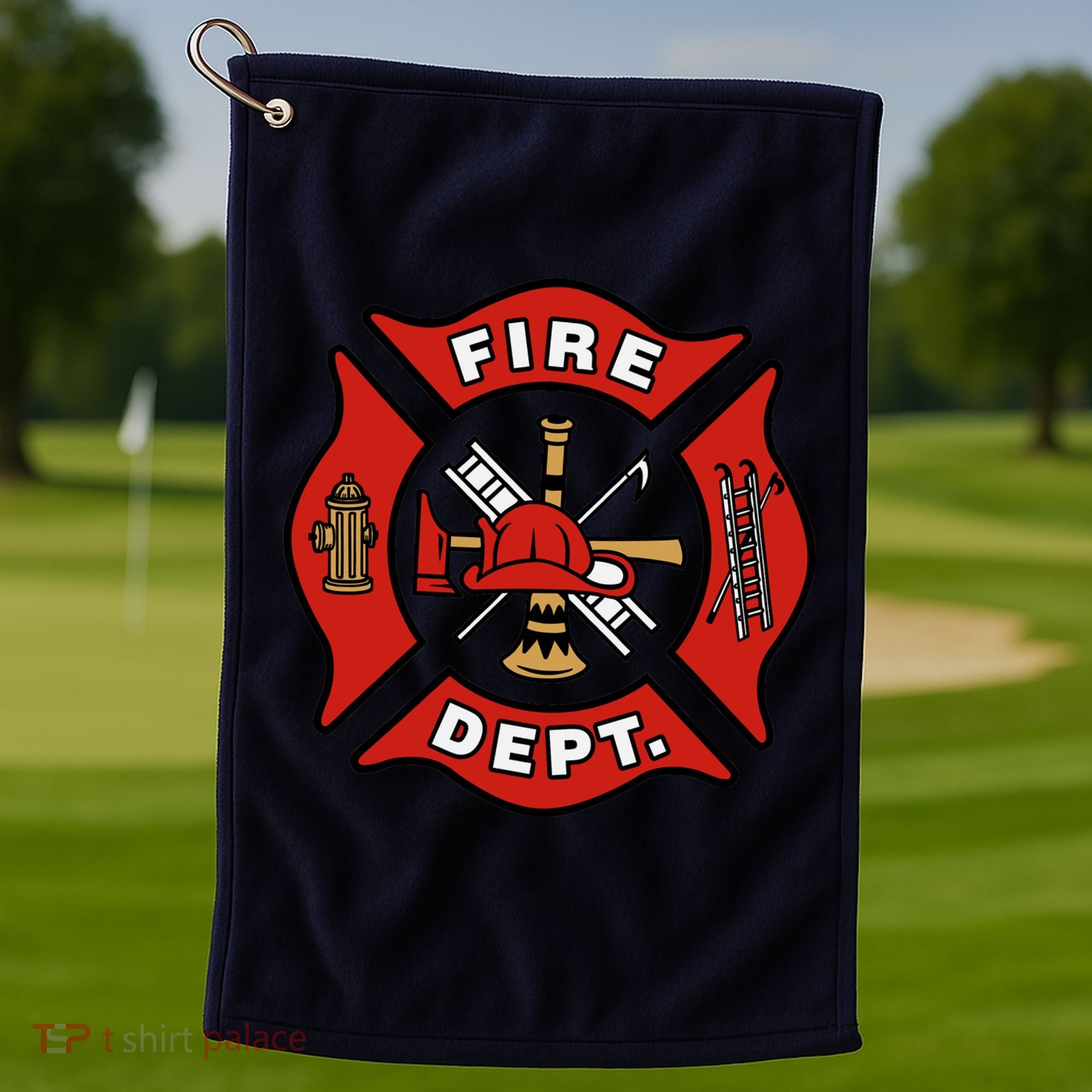 9/11 Fire Department Pocket Logo FDNY 20TH Anniversary Back & Front Golf Towel