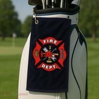 9/11 Fire Department Pocket Logo FDNY 20TH Anniversary Back & Front Golf Towel thumb 2