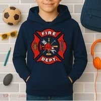 9/11 Fire Department Pocket Logo FDNY 20TH Anniversary Back & Front Kids Hoodie thumb 2