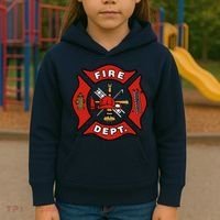 9/11 Fire Department Pocket Logo FDNY 20TH Anniversary Back & Front Kids Hoodie thumb 3
