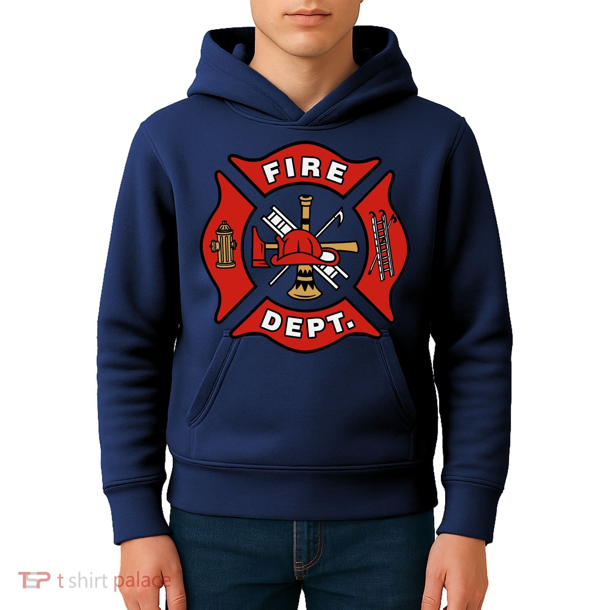 9/11 Fire Department Pocket Logo FDNY 20TH Anniversary Back & Front Kids Hoodie