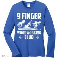 9 Finger Woodworking Club Woodworker Carpenter Gift Women's Long Sleeve Shirt thumb 0