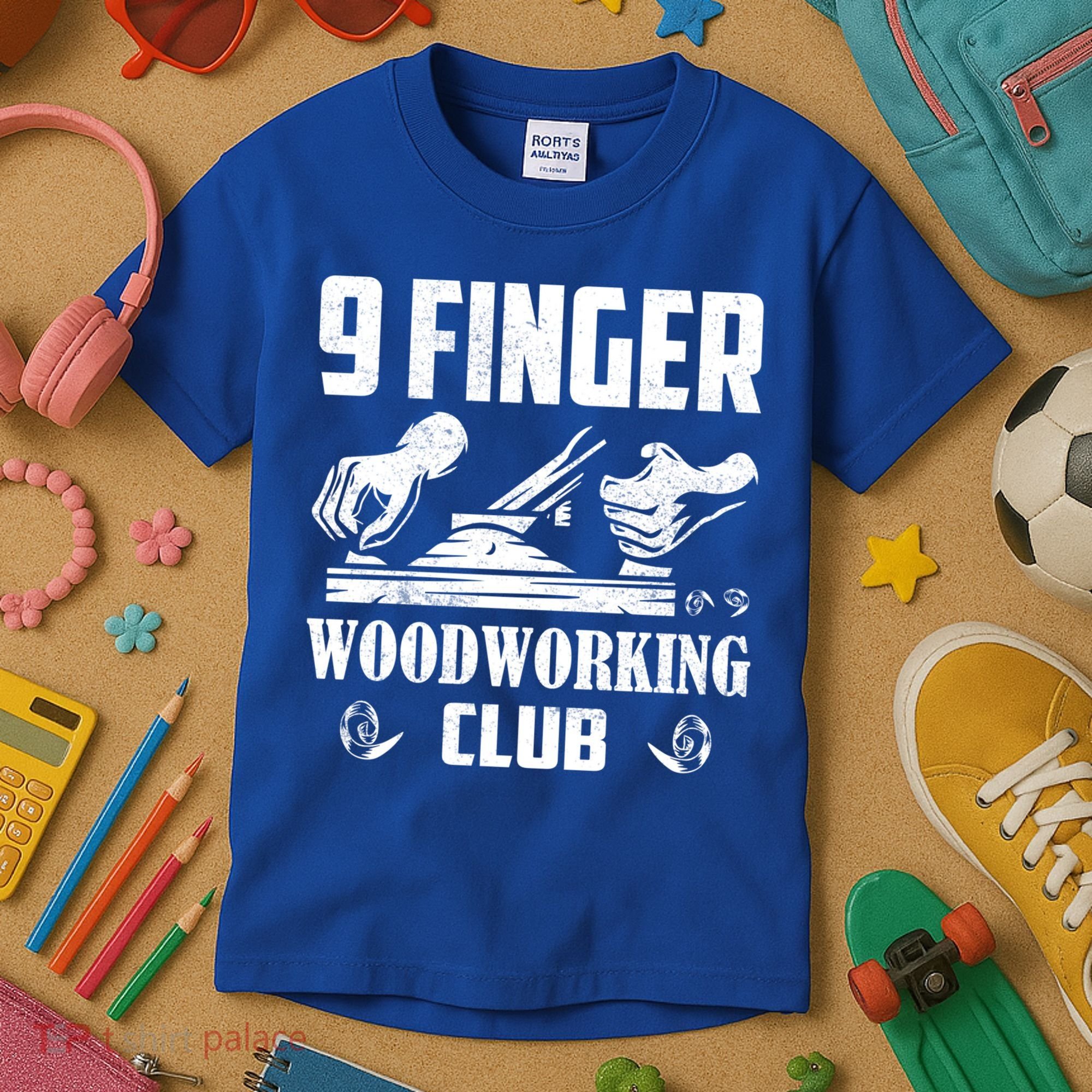 9 Finger Woodworking Club Woodworker Carpenter Gift Kids T-Shirt