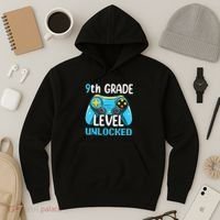9Th Grade Level Unlocked Back To School Gamer Hoodie thumb 3