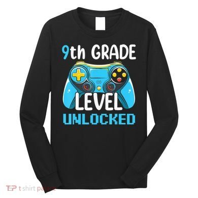9Th Grade Level Unlocked Back To School Gamer Long Sleeve Shirt