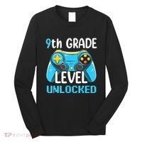 9Th Grade Level Unlocked Back To School Gamer Long Sleeve Shirt thumb 0